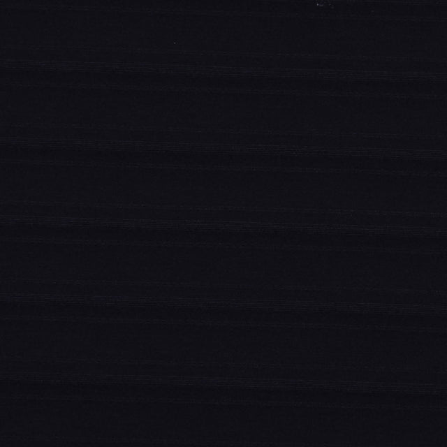 Italian Black Striped Stretch Cotton and Polyester Woven