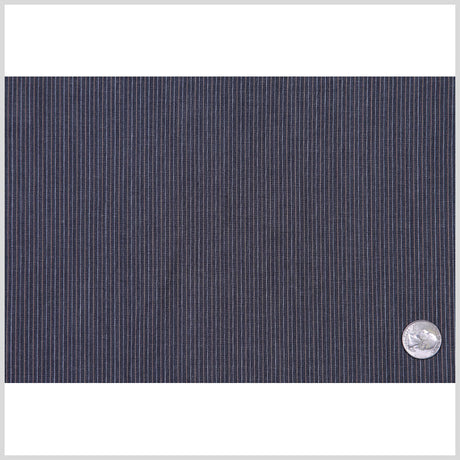 Italian Dark Gray Striped Cotton Suiting