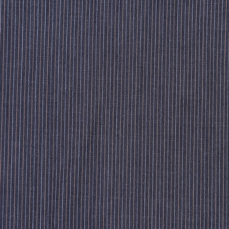 Italian Dark Gray Striped Cotton Suiting