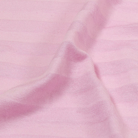 Baby Pink Tonal Stripes Cotton and Rayon Jersey