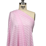 Baby Pink Tonal Stripes Cotton and Rayon Jersey
