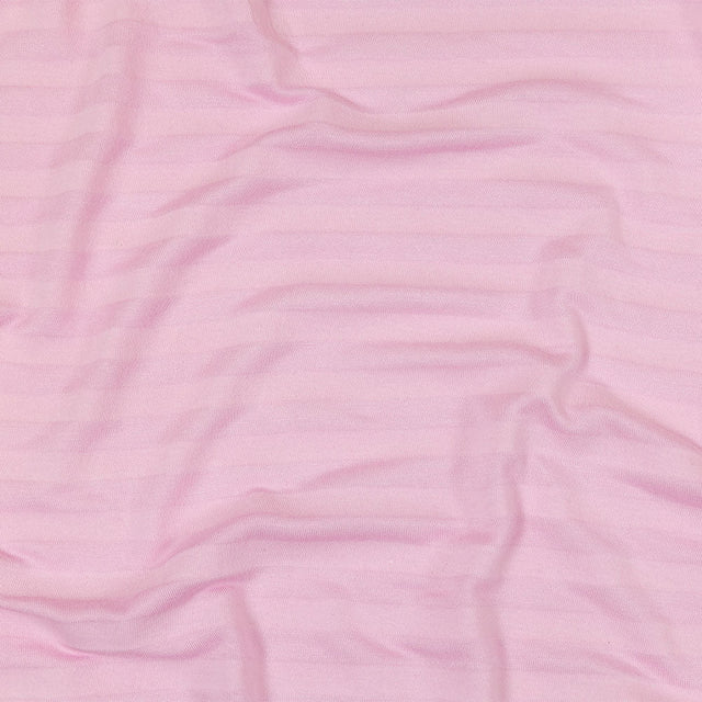 Baby Pink Tonal Stripes Cotton and Rayon Jersey