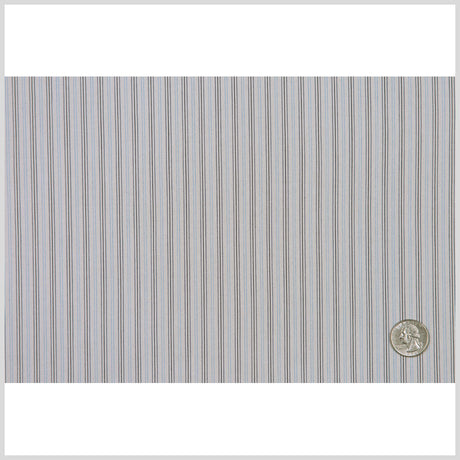Light Gray Striped Cotton Stretch Shirting