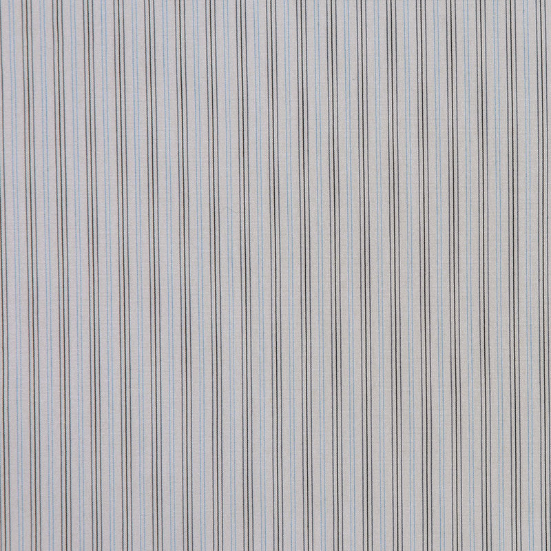 Light Gray Striped Cotton Stretch Shirting