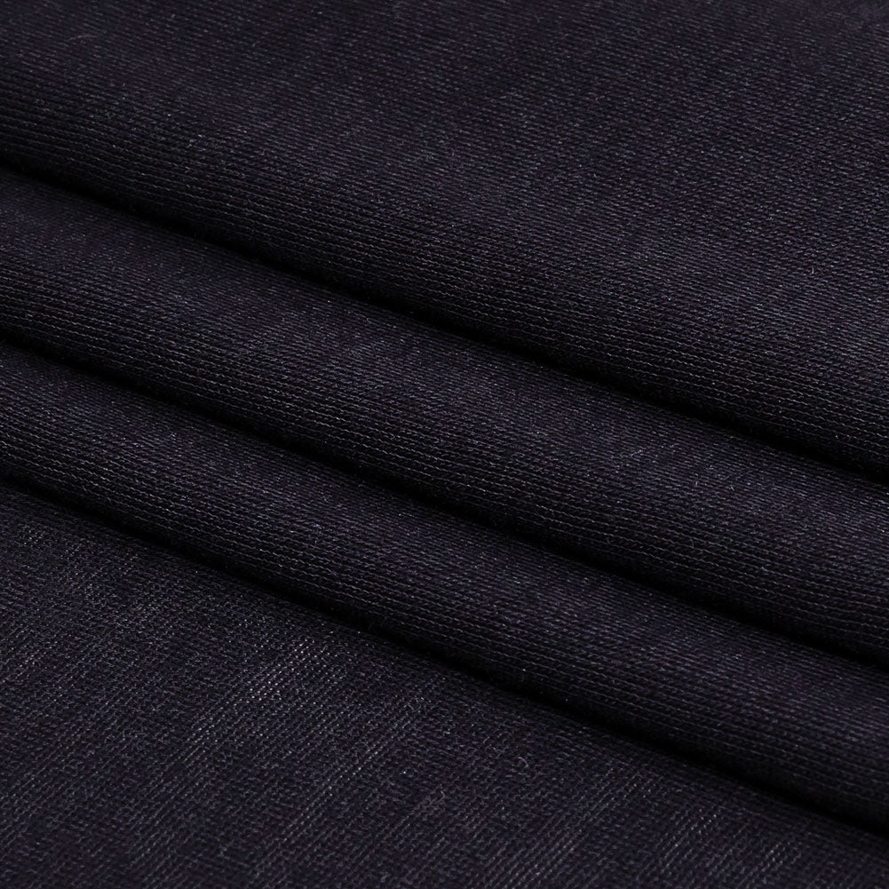 Midnight Navy Cotton and Rayon Jersey