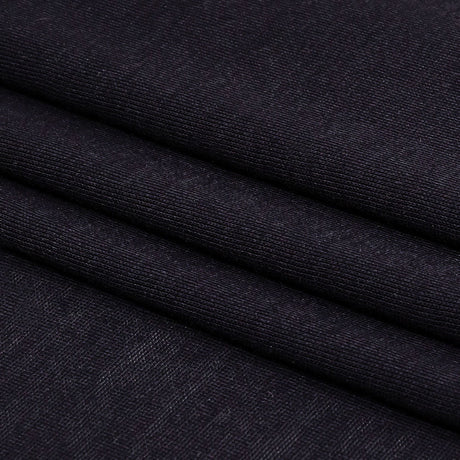 Midnight Navy Cotton and Rayon Jersey