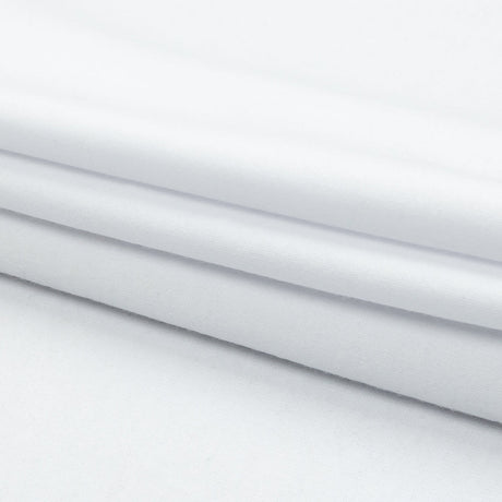 White Brushed Fleece-Like Cotton and Polyester Rib Knit