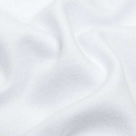 White Brushed Fleece-Like Cotton and Polyester Rib Knit