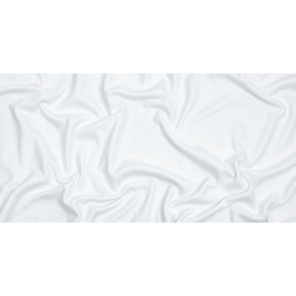 White Brushed Fleece-Like Cotton and Polyester Rib Knit