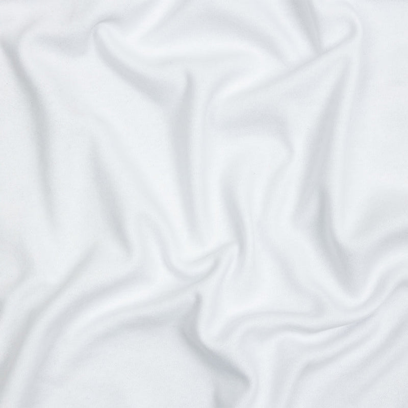 White Brushed Fleece-Like Cotton and Polyester Rib Knit