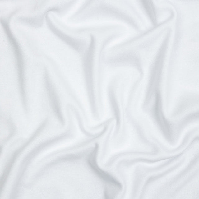 White Brushed Fleece-Like Cotton and Polyester Rib Knit