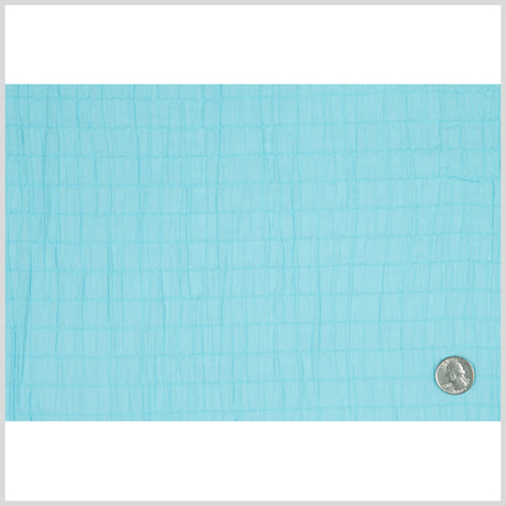 Sky Blue Puckered Cotton Woven