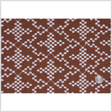 Brownie/White Floral Cotton Embroidered Poplin