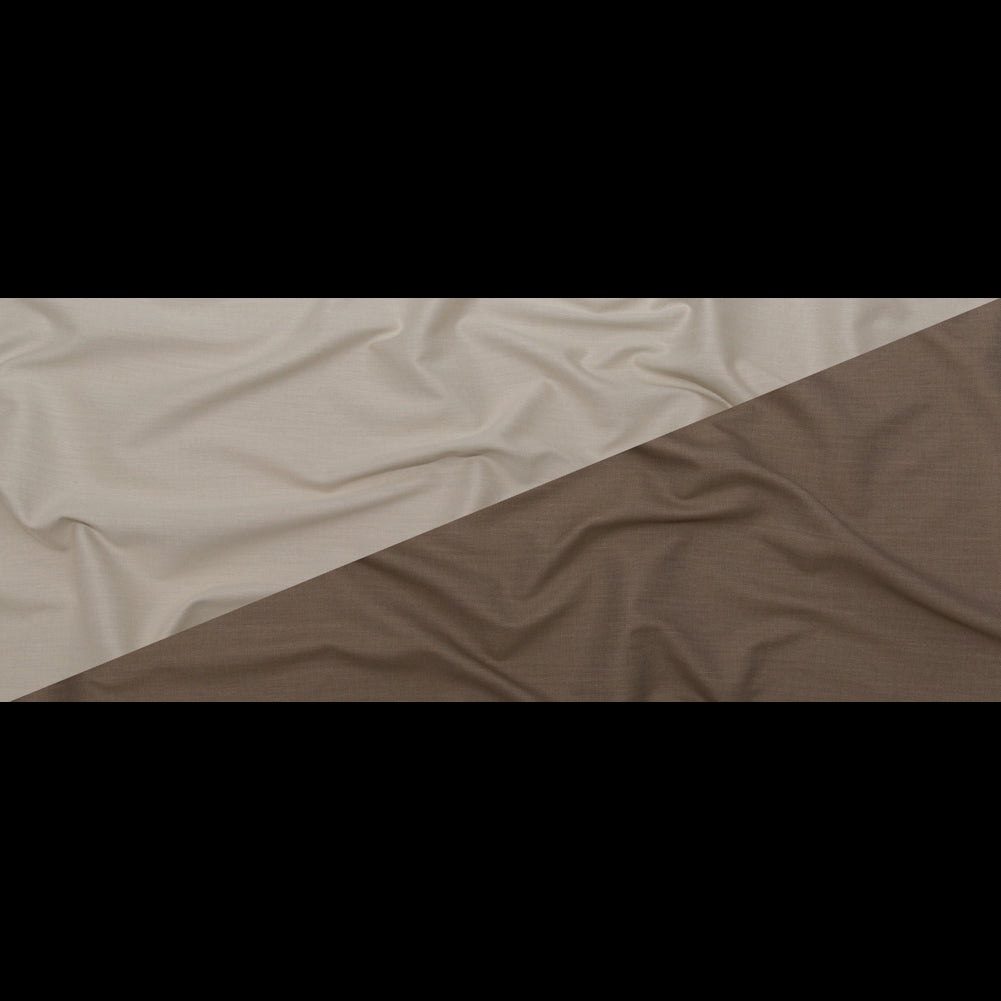 Greige and Almond Milk Double Faced Cotton Twill