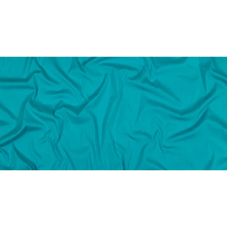 Turquoise Stretch Cotton and Nylon Shirting