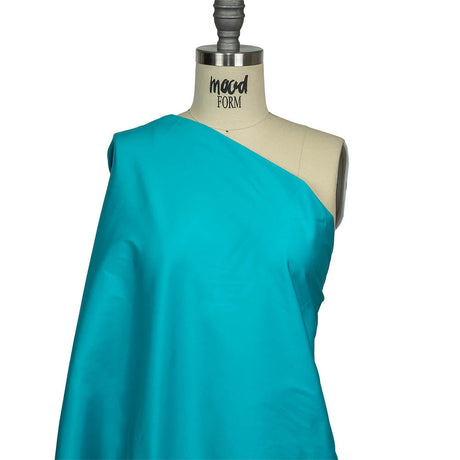 Turquoise Stretch Cotton and Nylon Shirting