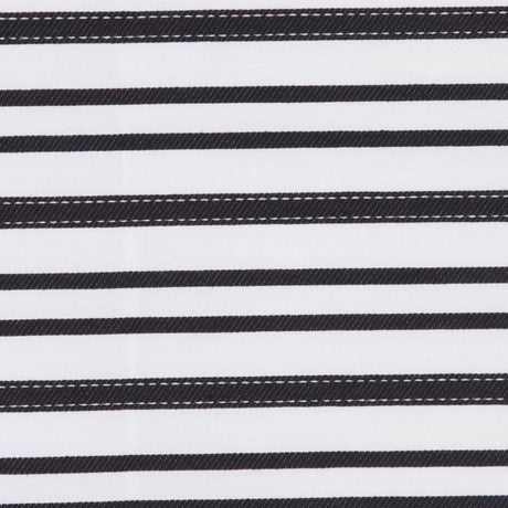 Italian Black and White Textured-Stripe Shirting