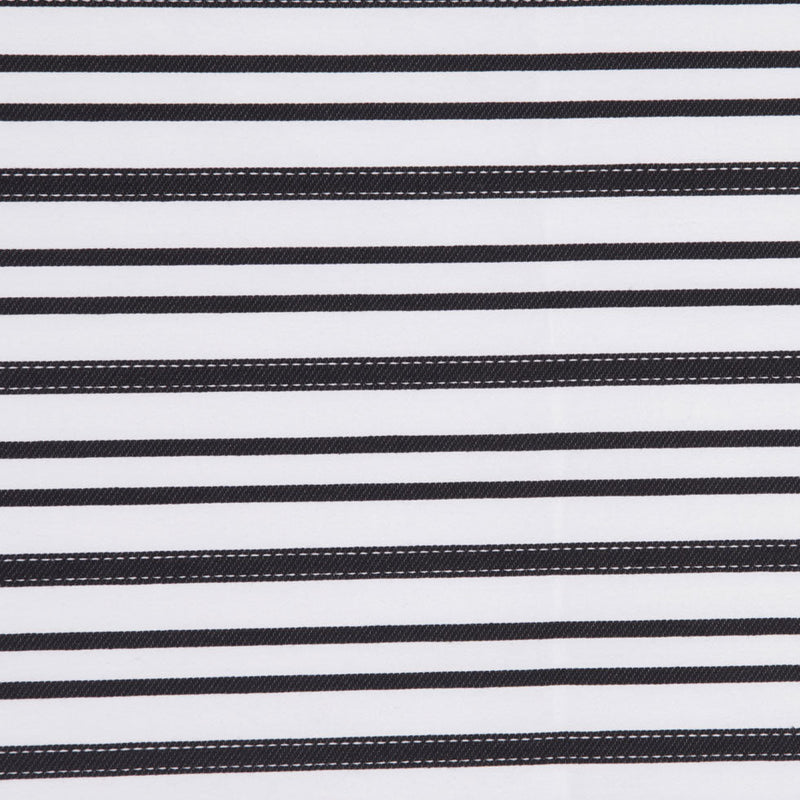 Italian Black and White Textured-Stripe Shirting