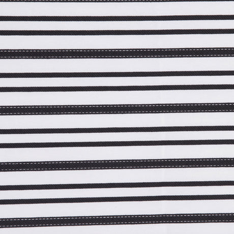 Italian Black and White Textured-Stripe Shirting