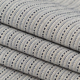 True Navy and Metallic Gold Striped Cotton Tweed