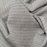 True Navy and Metallic Gold Striped Cotton Tweed