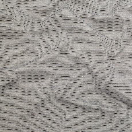 True Navy and Metallic Gold Striped Cotton Tweed