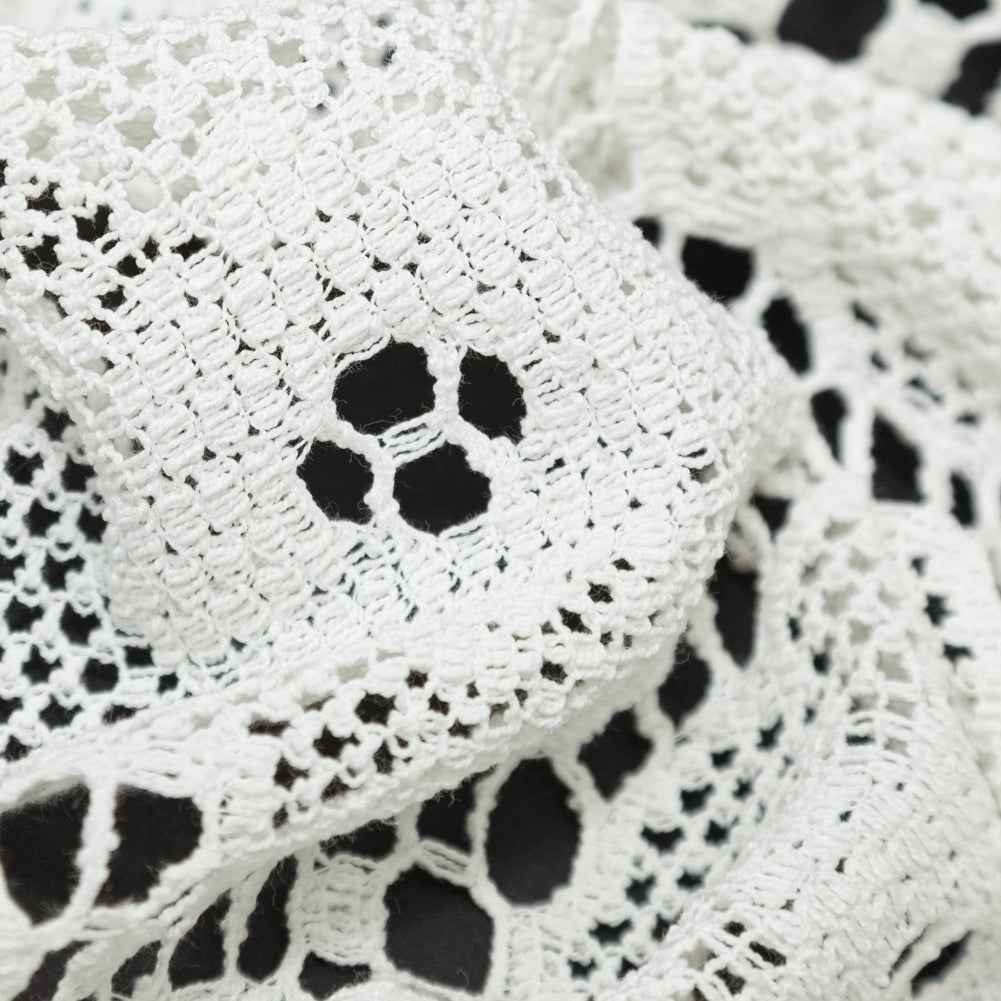 Off-White Cotton Crochet Lace