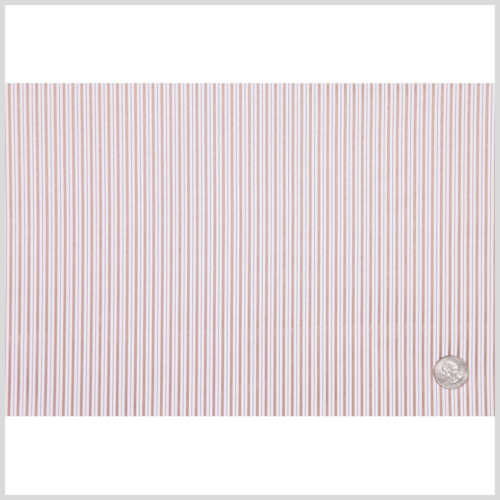 White/Beige/Red Striped Shirting