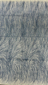 Shell Glitter Design Mesh Lace Fabric - Glitter Shell Pattern, 54" Width (1 Yard)