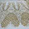Beaded Lace Fabric on Polyester Net Mesh