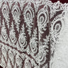 1 Yard Elegant Corded Bridal Lace Fabric Embroidered on Polyester Net Mesh