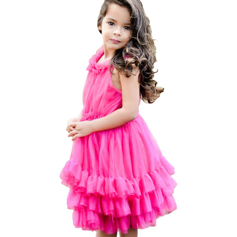 Unik Girl Tulle Layered Dress - Tulle Fabric, Layered Design, Multiple Colors, Sizes 4-10 (1 Piece)