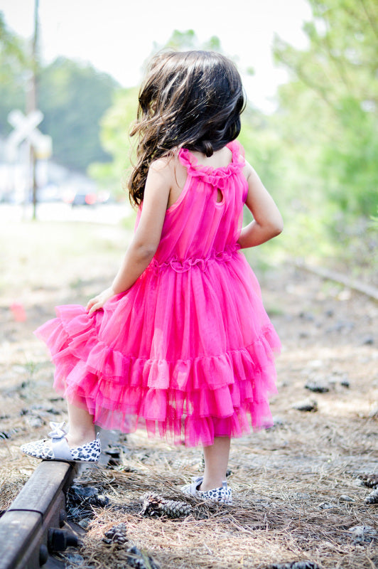 Unik Girl Tulle Layered Dress - Tulle Fabric, Layered Design, Multiple Colors, Sizes 4-10 (1 Piece)