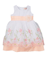 Embroidered Party Dress With Sash And Flower Girls Fancy Dresses - Embroidered Party Dress, Colorful, Sizes 12Month To 10 (1 Piece)