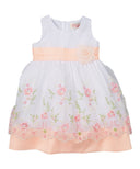 Embroidered Party Dress With Sash And Flower Girls Fancy Dresses - Embroidered Party Dress, Girls Fancy Dresses, Colorful, Special Occasion, 12Month To 10 (1 Piece)