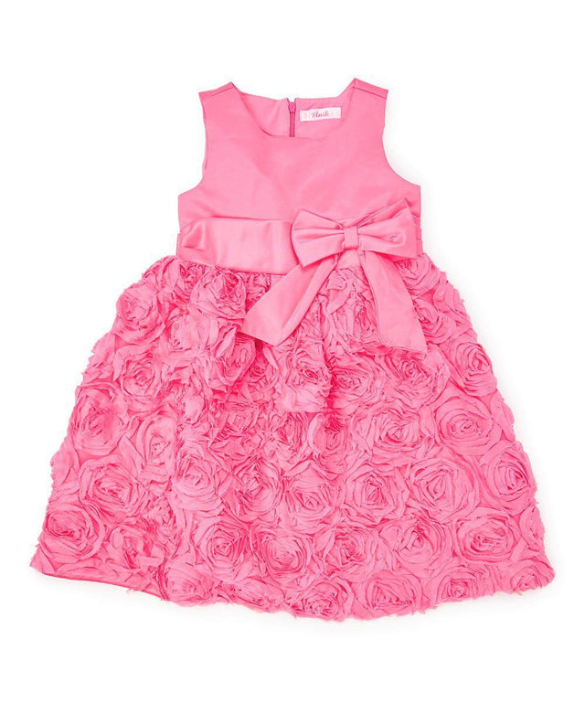 Fancy Party Dress Girls Fancy Dresses - White, Fuchsia (4, 6, 8, 10)