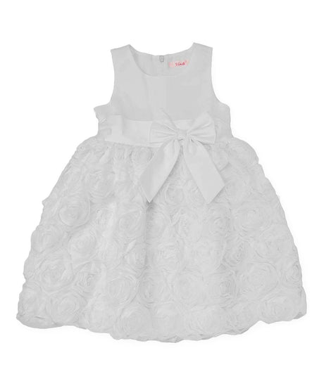 Fancy Party Dress Girls Fancy Dresses - White, Fuchsia (4, 6, 8, 10)