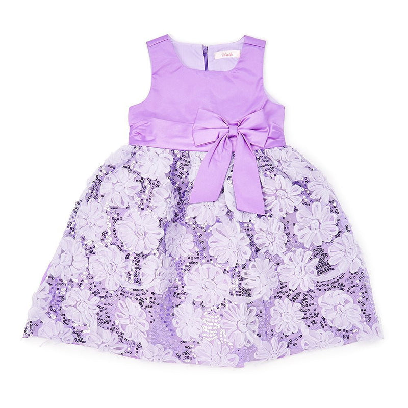 Fancy Dress Girls Fancy Dresses Fabric - Fuchsia KS, Lilac KS, White KS, 4-10 (1 Piece)