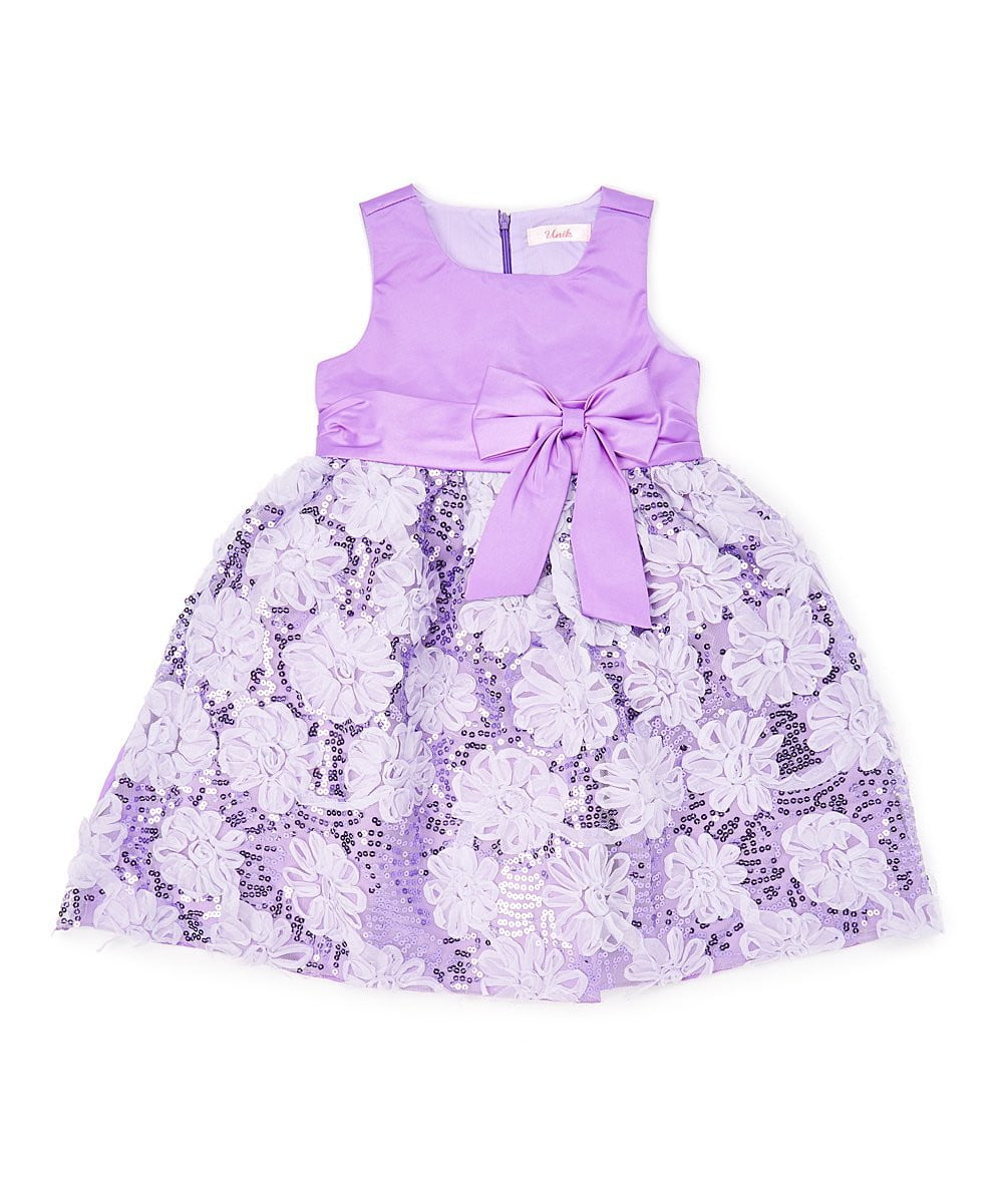 Fancy Dress Girls Fancy Dresses Fabric - Fuchsia KS, Lilac KS, White KS, 4-10 (1 Piece)