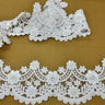 Beaded Corded Floral Lace Trim 4.5"