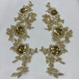 Embroidered Floral Lace Applique Gold