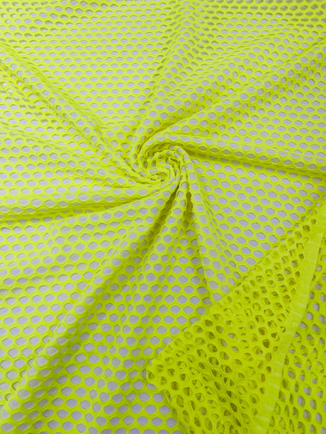 Big Hole Fishnet Mesh Polyester Nylon Spandex Fabric - Big Hole, 4-Way Stretch, 60" Width, 170 GSM, 1.04 Mm (1 Yard)
