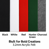 Acrylic Felt Sheets 9x12 3.2mm Thick