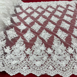 Beaded 3D Floral Lace Mesh