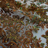 Beaded Sequined Floral Lace Fabric 51"