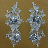 Beaded Floral Lace Applique