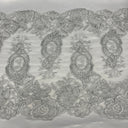Corded Embroidered Lace Trim 12.5" Wide