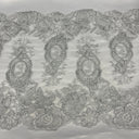 1 Yard 100% Polyester Net Mesh 12.5" Wide Corded Double Sided Lace Trimming