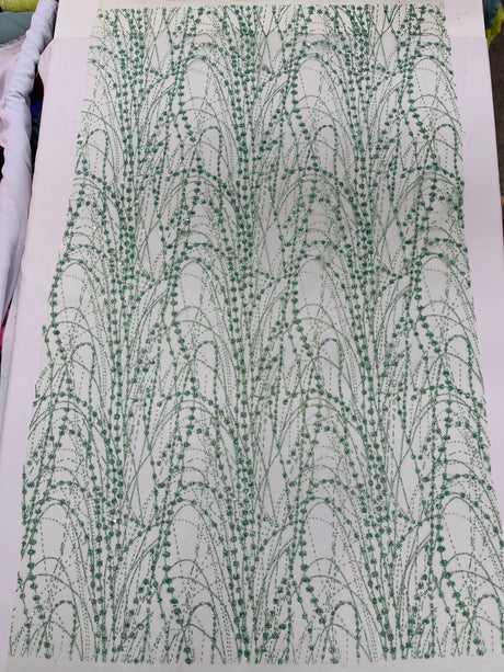 Galaxy Glitter Design Mesh Lace Polyester Fabric - Glitter Galaxy Pattern, 52-54" Width (1 Yard)