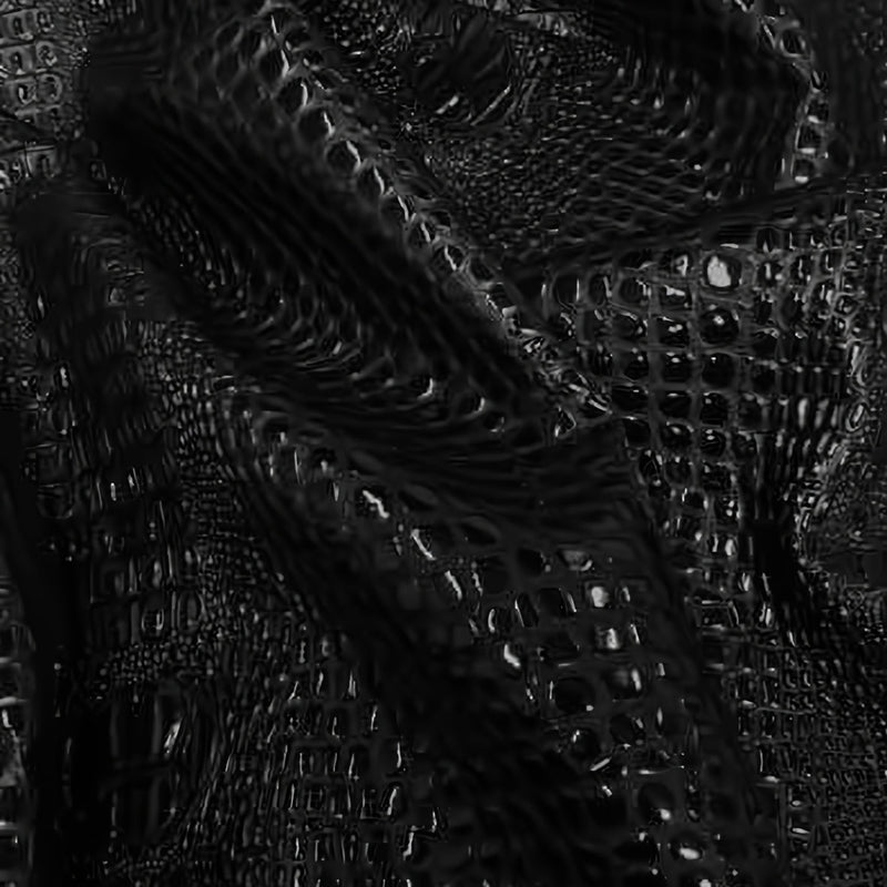 Panther Black Florida Gator 3D Embossed Vinyl Fabric